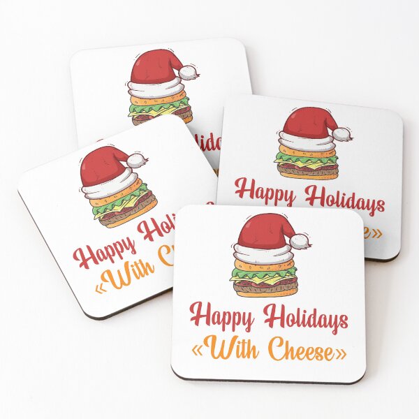 Item preview, Happy Holidays with Cheese Christmas Cheeseburger Xmas Gifts  designed and sold by Stella Clue.