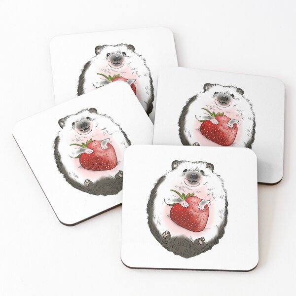 Item preview, Cute Hedgehog and Strawberry, Smiling Hedgie, Happy Hedgehog designed and sold by Furkid Studio.