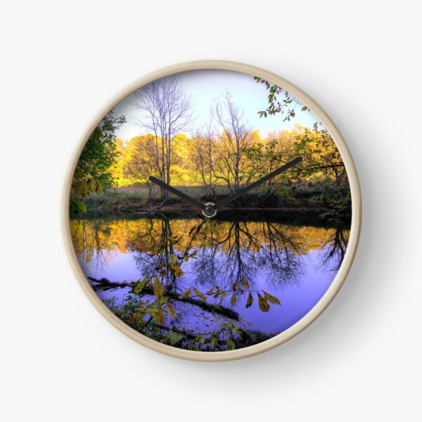 Creek at sunset Clock