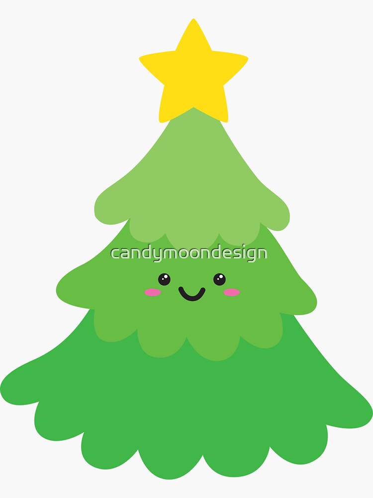 Cute Christmas Tree Stickers for Windows, the Wall, and more