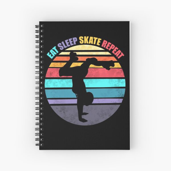 Item preview, EAT SLEEP SKATE REPEAT Retro Vintage Roller Skater Sunset designed and sold by AliCaliDesigns.