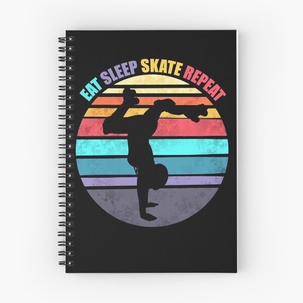 Item preview, EAT SLEEP SKATE REPEAT Retro Vintage Roller Skater Sunset designed and sold by AliCaliDesigns.