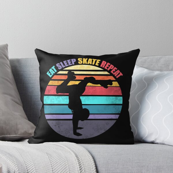 Item preview, EAT SLEEP SKATE REPEAT Retro Vintage Roller Skater Sunset designed and sold by AliCaliDesigns.