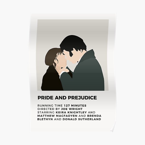 Affiche minimaliste d'orgueil et de préjugés Poster