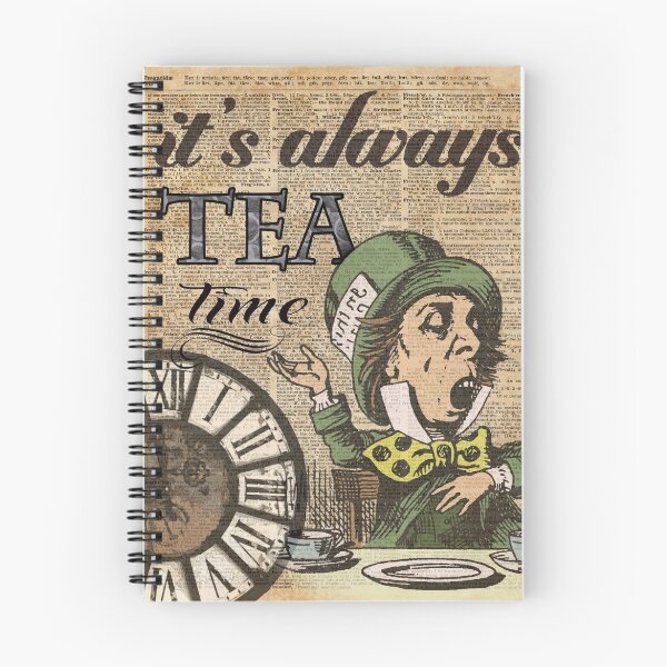 Item preview, "It's always tea time" Mad Hatter Dictionary Art designed and sold by DictionaryArt.