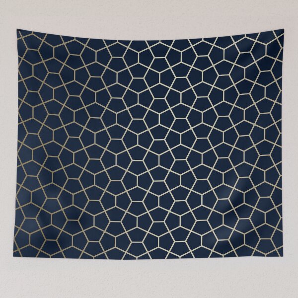 Item preview, Abstract Geometric Pattern, Navy Blue and Gold designed and sold by meggydesigns.
