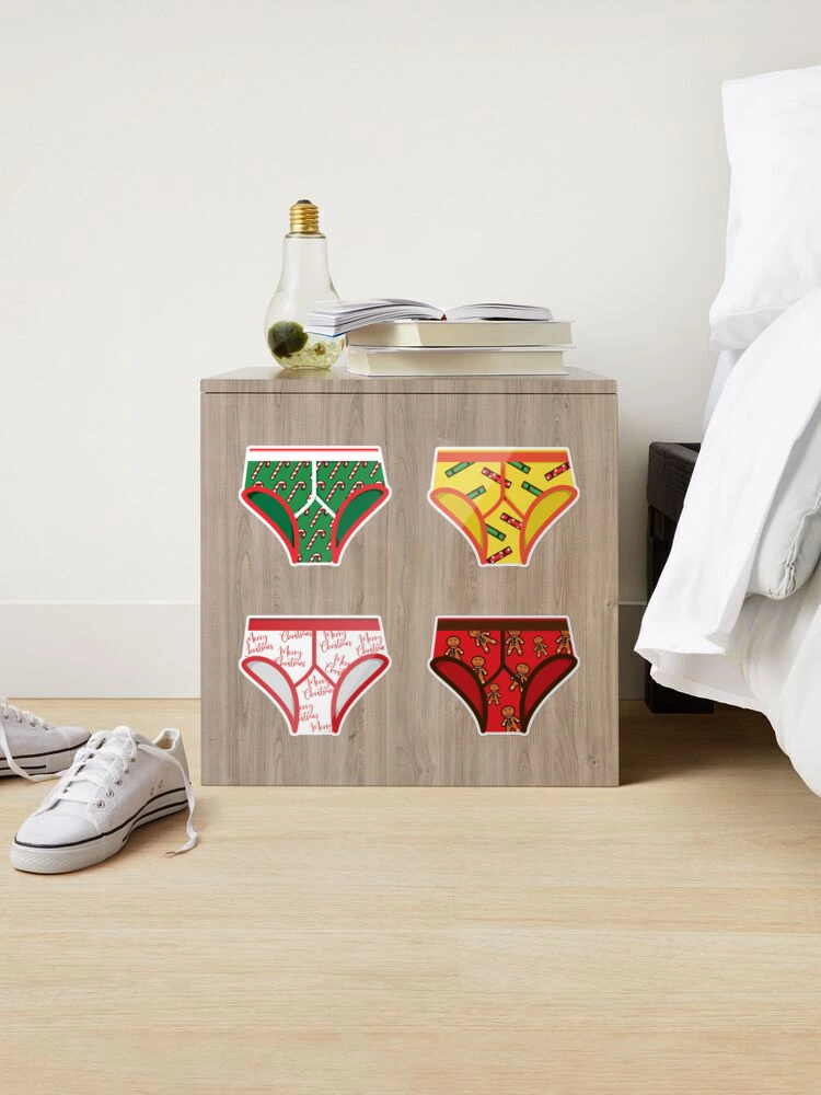 Christmas Y front Underwear Sticker for Sale by hixonhouse