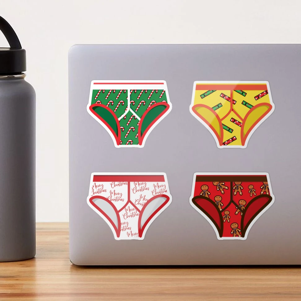 Christmas Y front Underwear Sticker for Sale by hixonhouse