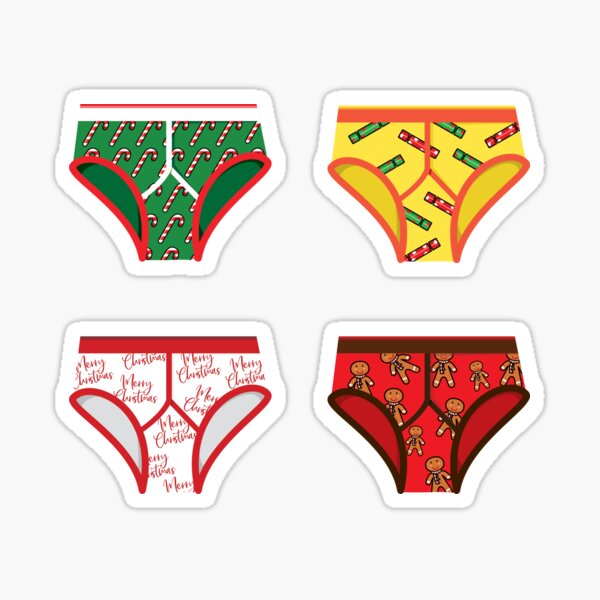 Christmas Y front Underwear Sticker for Sale by hixonhouse