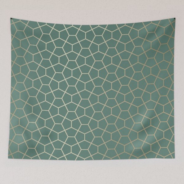 Item preview, Abstract Geometric Pattern, Green and Gold designed and sold by meggydesigns.