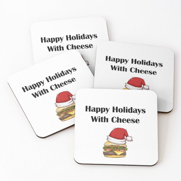 Item preview, Happy Holidays with Cheese Christmas Cheeseburger Xmas Gifts  designed and sold by Stella Clue.