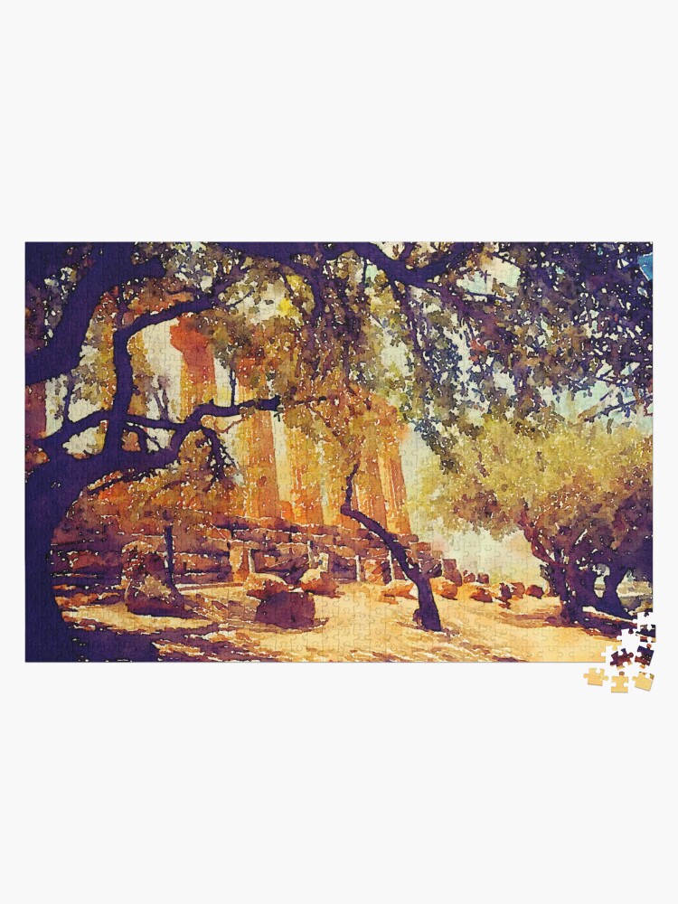 Thumbnail 1 of 2, Jigsaw Puzzle, Temple and Olive Trees, Agrigento, Sicily designed and sold by douglasewelch.