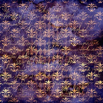 Artwork thumbnail, Ancient Script with Fleur-de-Lis Pattern by ReesDesigns