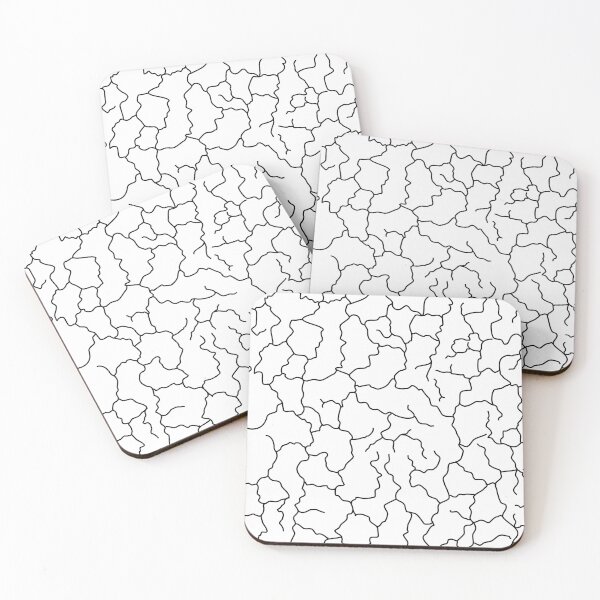 Item preview, White and Black Cracked Lines Minimal Abstract Pattern  designed and sold by patternsoup.