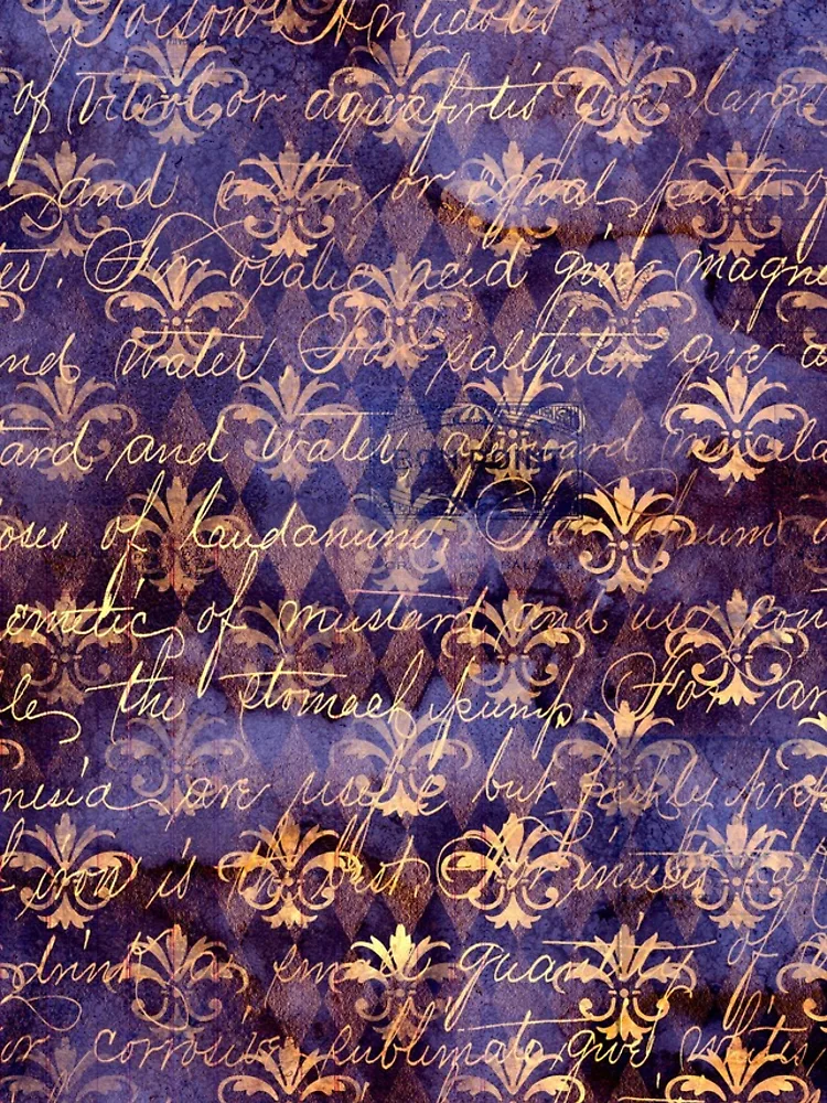 Thumbnail 4 of 4, iPhone Case, Ancient Script with Fleur-de-Lis Pattern designed and sold by ReesDesigns.