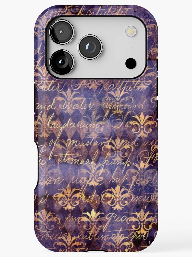Thumbnail 1 of 4, iPhone Case, Ancient Script with Fleur-de-Lis Pattern designed and sold by ReesDesigns.