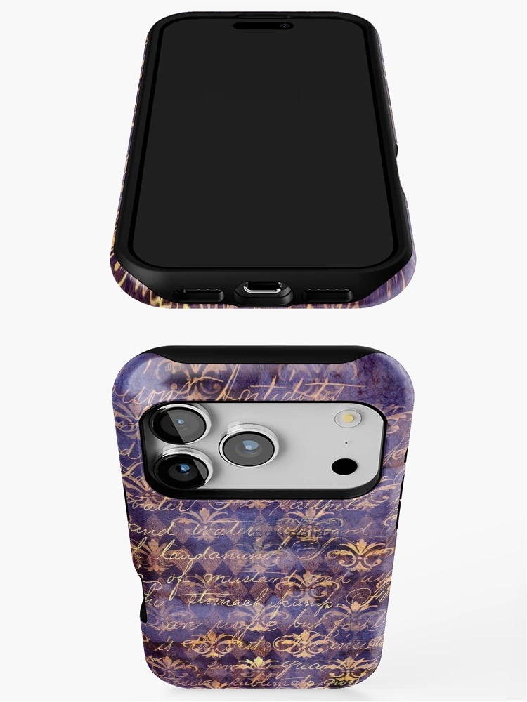 Thumbnail 3 of 4, iPhone Case, Ancient Script with Fleur-de-Lis Pattern designed and sold by ReesDesigns.