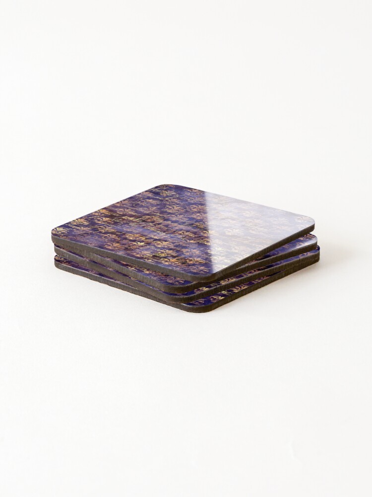 Thumbnail 4 of 5, Coasters (Set of 4), Ancient Script with Fleur-de-Lis Pattern designed and sold by ReesDesigns.