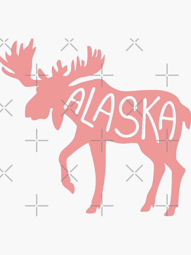 "Alaska State Moose, The Last Frontier Alaska Home, Moose" Sticker for Sale by pookkudesign