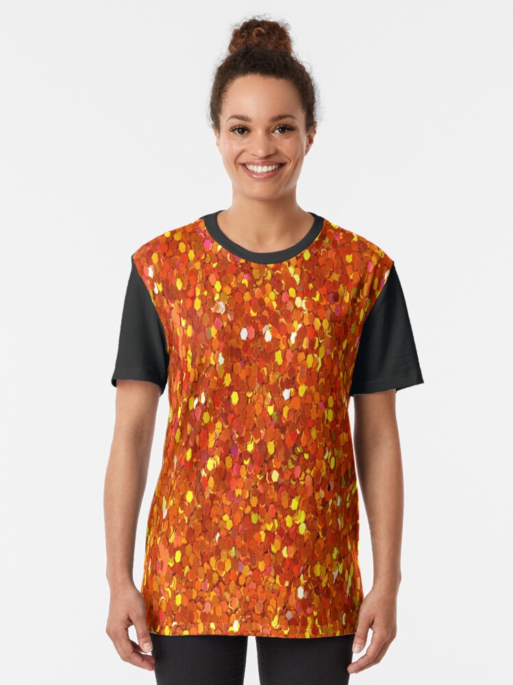 orange glitter Graphic T-Shirt for Sale by virilamissa