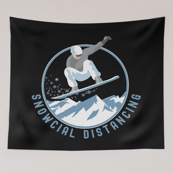 Item preview, Snowcial Distancing Snow Boarding designed and sold by Coder-T.