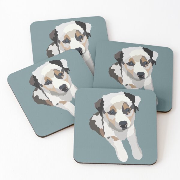 Item preview, Tricolor Aussie Puppy Dog Portrait Digital Illustration designed and sold by sherylwylie.