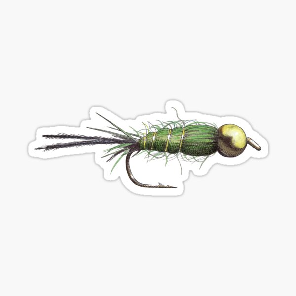 Green Bug Fishing Fly Sticker for Sale by William Fehr
