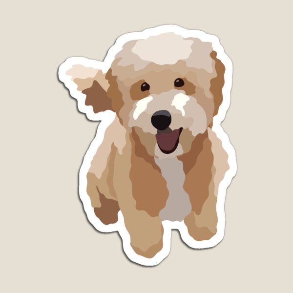 Goldendoodle Dog Portrait Digital Illustration Magnet