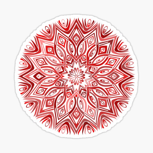 yoga mandala symbol in red Sticker