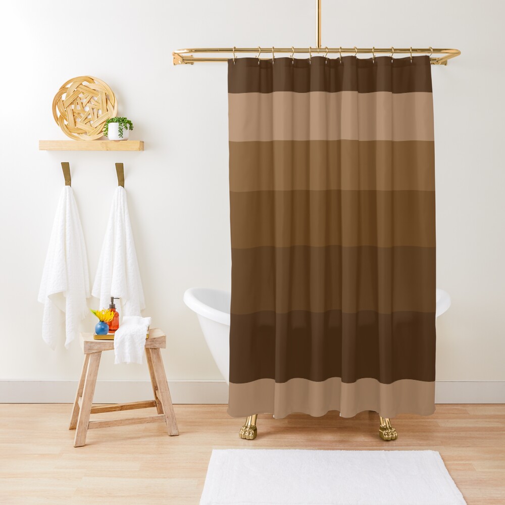 Med Brown Gradient Shower Curtain