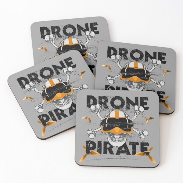Item preview, Drone pirate freestyle FPV quadrocopter pilot skull designed and sold by Denis Rösler.