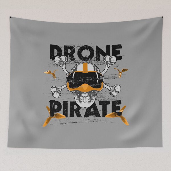 Item preview, Drone pirate freestyle FPV quadrocopter pilot skull designed and sold by Denis Rösler.