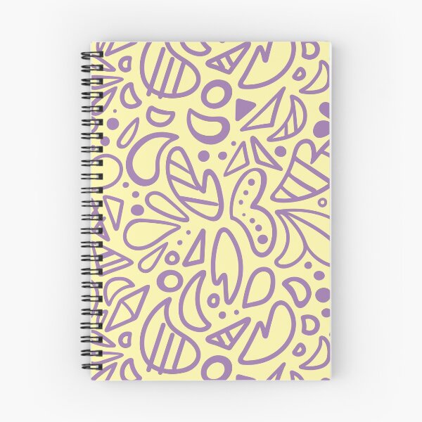Artikelvorschau, Violetter Umriss auf gelbem Hintergrund Doodle-Muster entworfen und verkauft von Elena Romashko.