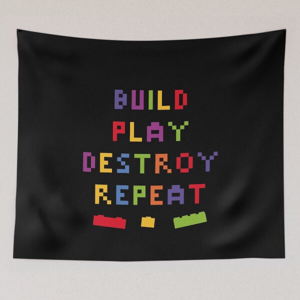 Item preview, play destroy repeat build block builder kids brick toy designed and sold by tinypurpleland.