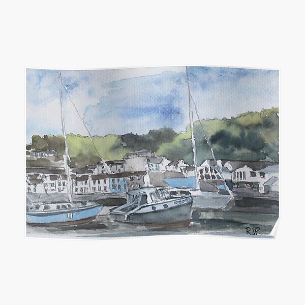 Boats in Fishguard Harbour Poster