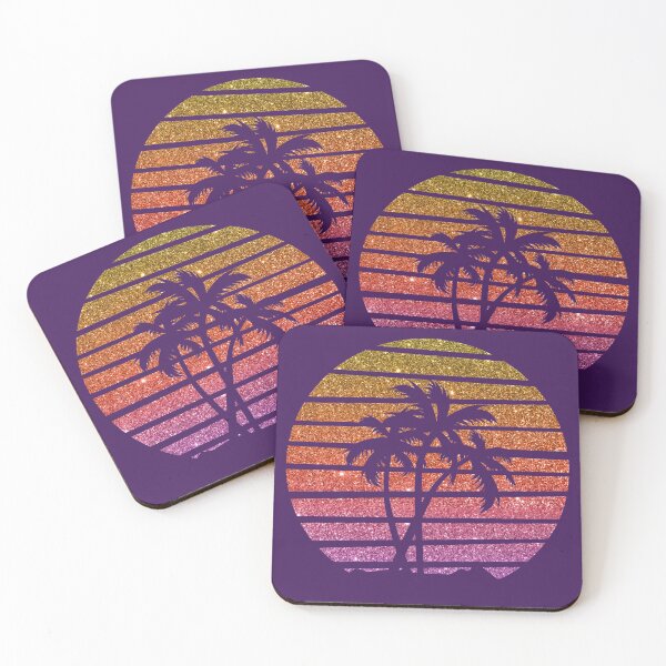 Item preview, Glitter circle with cut outs of line and palm trees designed and sold by SimplyAdrienne.