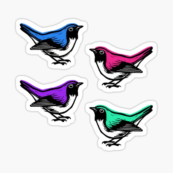 Colorful Warblers Sticker