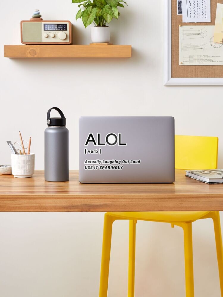 ALOL LOL verb abbreviation Sticker for Sale by Six Deers