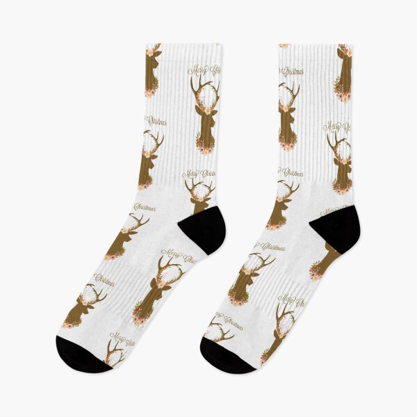 Item preview, Christmas deer with floral antlers designed and sold by WOWSOMETHINGNEW.