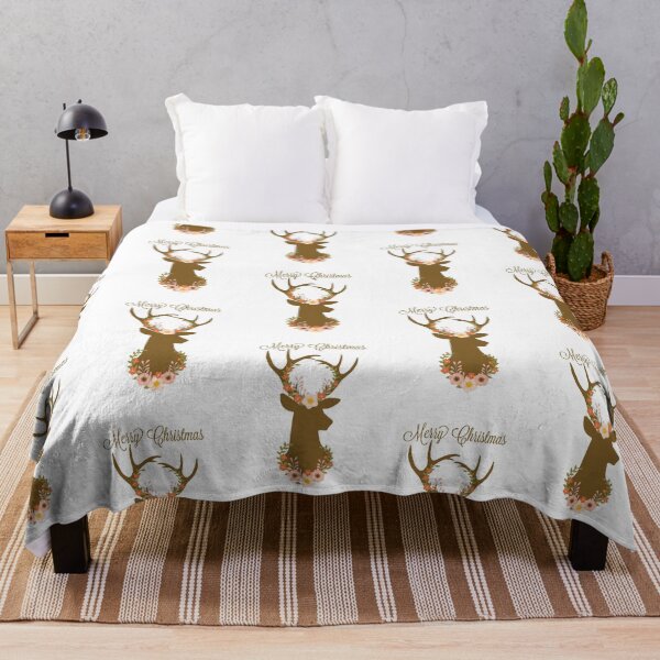 Item preview, Christmas deer with floral antlers designed and sold by WOWSOMETHINGNEW.