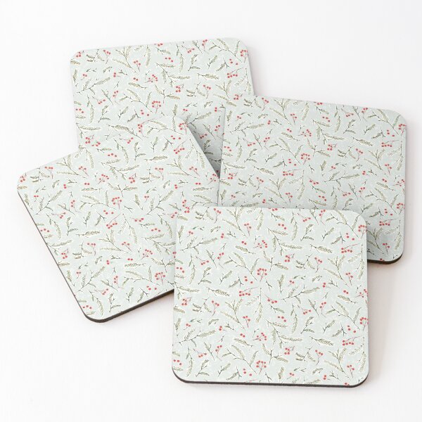 Item preview, Pine and Berries Watercolor Green Frost designed and sold by Jacqueline Maldonado.