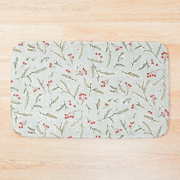 Item preview, Pine and Berries Watercolor Green Frost designed and sold by Jacqueline Maldonado.