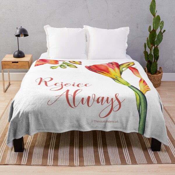 Item preview, 1 Thessalonians 5:16 Red and Yellow Floral Rejoice Always Scripture designed and sold by VerseTastic.