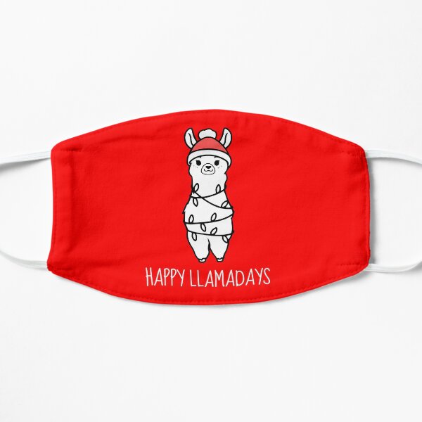 Merry Christmas Happy Llamadays Cute Santa Llama Mask