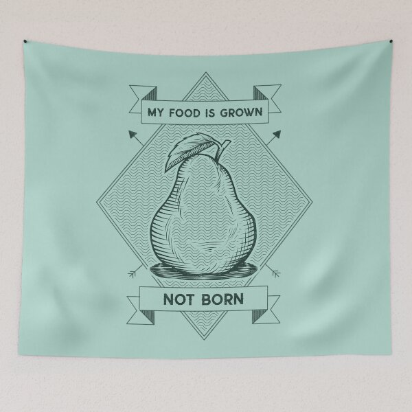 Item preview, My Food Is Grown Not Born Pear designed and sold by betterlifeisveg.