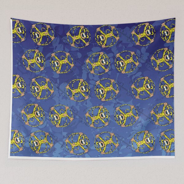 Item preview, Marsupilami rolling in tail / Dark blue / Pattern designed and sold by Hubashop.