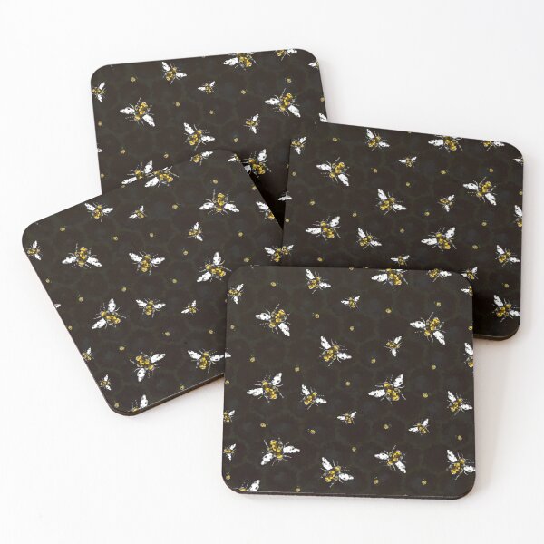 Item preview,  Geometric bees and beehives - black designed and sold by Caroline Bochud.