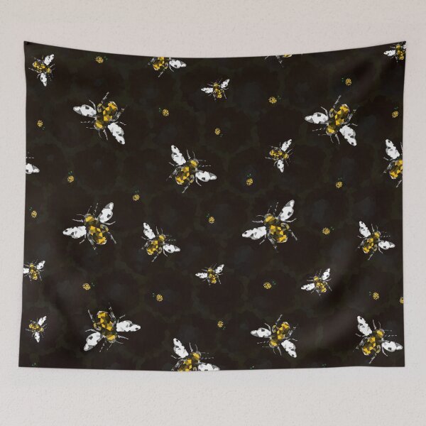 Item preview,  Geometric bees and beehives - black designed and sold by Caroline Bochud.