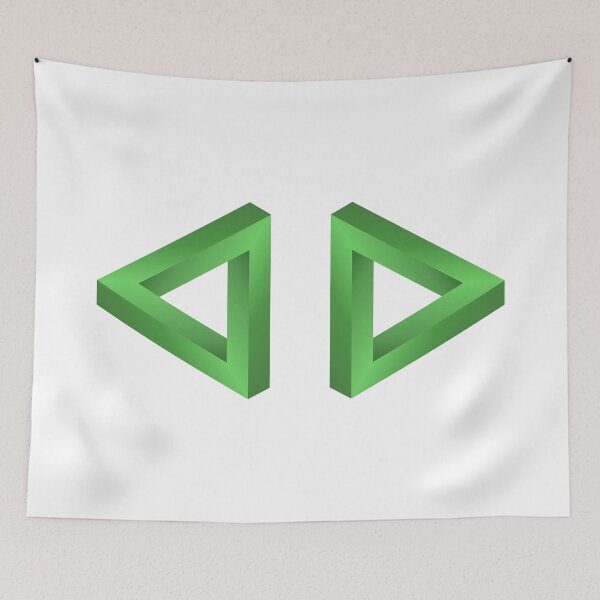 Item preview, The Impossible Penrose Triangle Optical Illusion Original Art ( Green ) designed and sold by pgons.