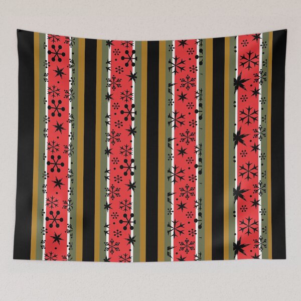 Item preview, Christmas Snow Vintage Stripe designed and sold by Sharon Schwalbe.